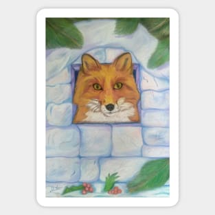 Fox in the Ice House Sticker